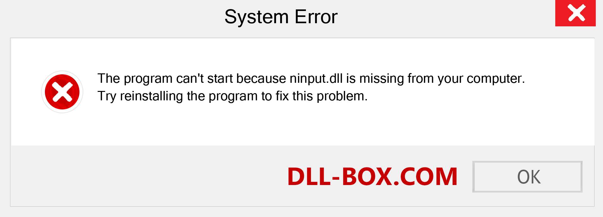  ninput.dll file is missing?. Download for Windows 7, 8, 10 - Fix  ninput dll Missing Error on Windows, photos, images